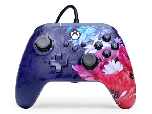 PowerA Advantage Plus Wired Gaming Controller for Xbox Series X/S, Xbox One, PC, Windows 10/11, Hall Effect Thumbsticks & Triggers, Night Blossom (Officially Licensed)(UNBOXED)